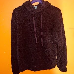 Fuzzy Black Hoodie